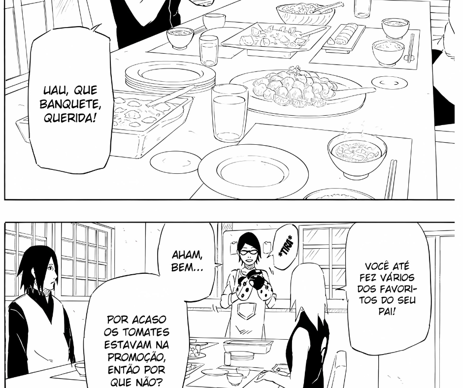 Jantar da Família Uchiha - Mangá Sasuke Retsuden