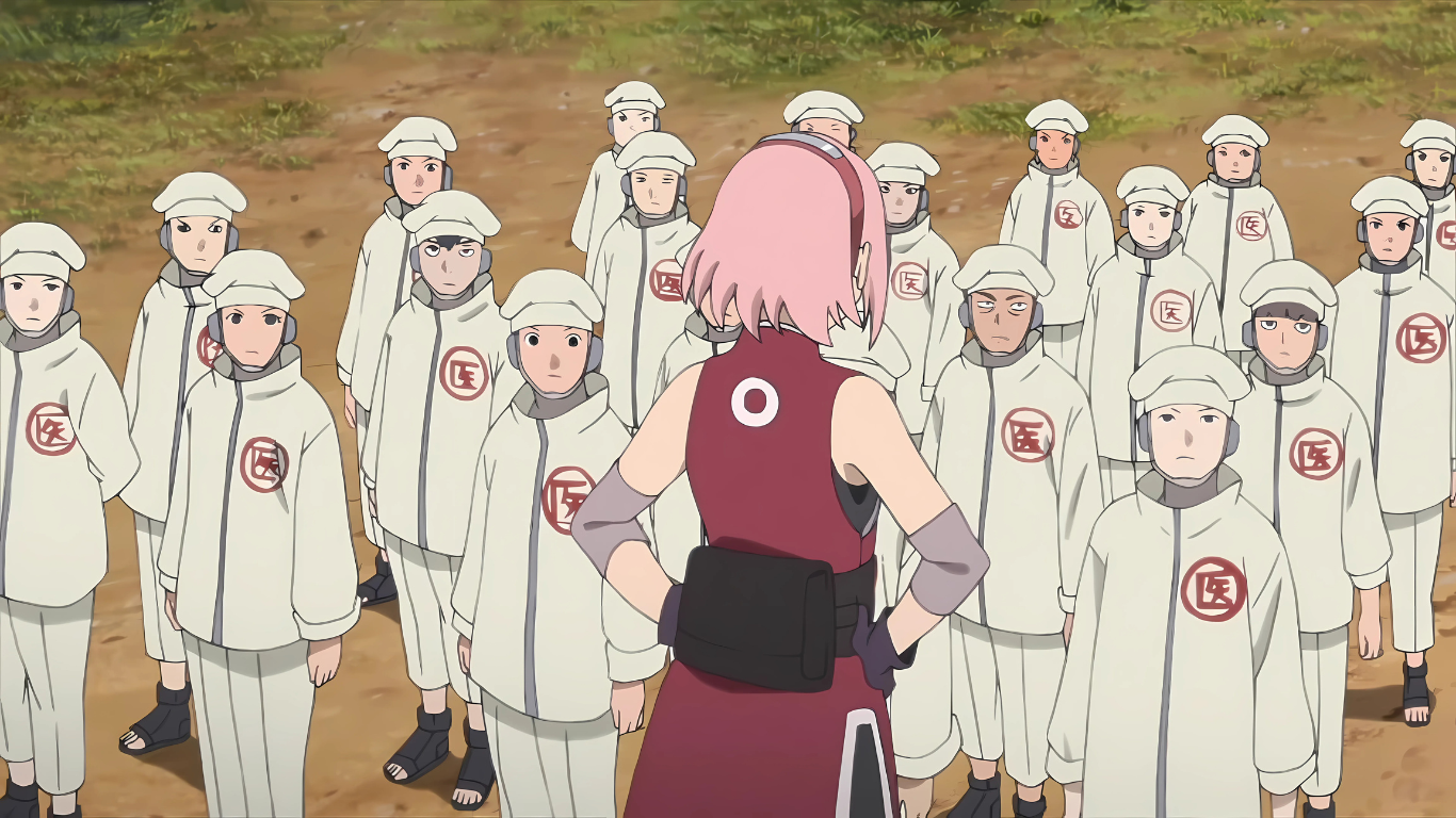 Sakura Haruno comandando equipe médica