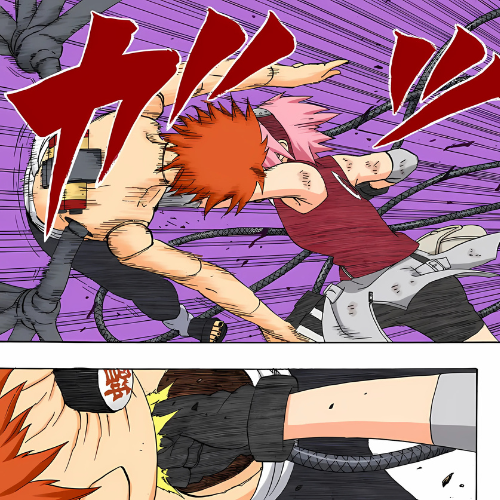 Naruto Shippuden Mangá - Punho Adamantino de Sakura